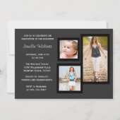 2013黒いダマスク織の卒業の招待状のクラス 招待状 (裏面)