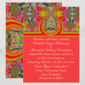 2013 エレガントな赤のカスタマイズ可能な結婚式の招待状 招待状 (正面/裏面)