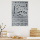 2013-2014 School Calendar Classroom Rules ポスター (キッチン)