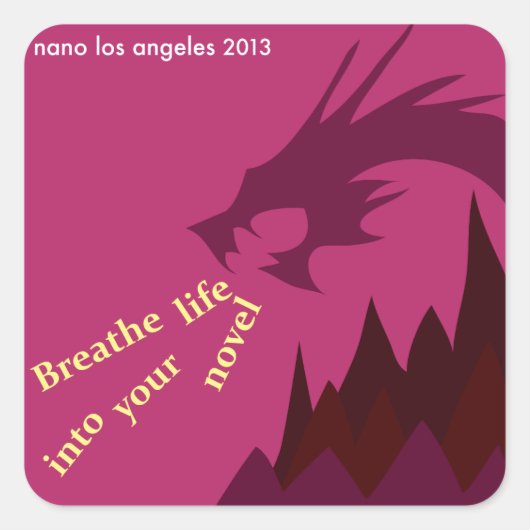 2013 NaNoLA – あなたの小説に生命を吹き込む スクエアシール (正面)