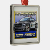 2014ごまかしの充電器のパトカー1 メタルオーナメント (右)