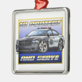 2014ごまかしの充電器のパトカー1 メタルオーナメント (左)