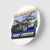 2014ごまかしの充電器のパトカー1 ラウンド壁時計 (傾斜)