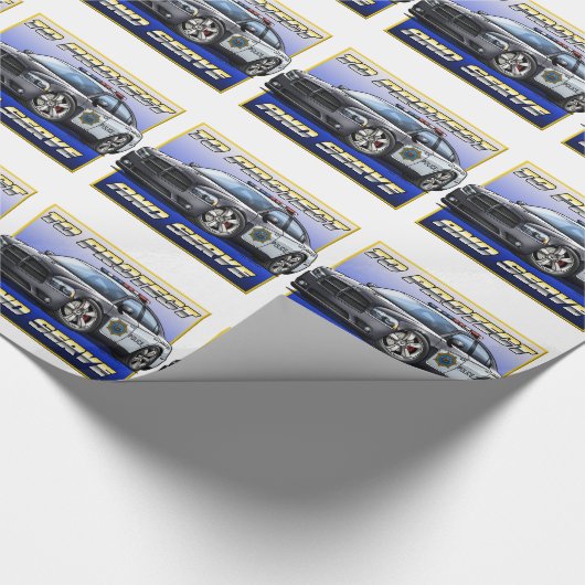 2014ごまかしの充電器のパトカー1 ラッピングペーパー (角)