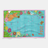 2014のカレンダーのふきん-庭のキツネ キッチンタオル (横)