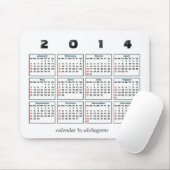 2014のカレンダーのマウスパッド マウスパッド (マウス)