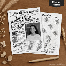 2014カスタム年新聞紙誕生日カードのトレンド シーズンカード