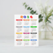 2014カレンダー – 標準複数色テーマ ポストカード (スタンド正面)