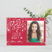 2014スタイリッシュ年、薄紅写真卒業式 招待状 (スタンド正面)