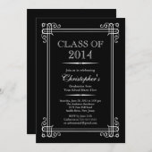 2014フォーマル年エレガント卒業パーティーのクラス 招待状 (正面/裏面)