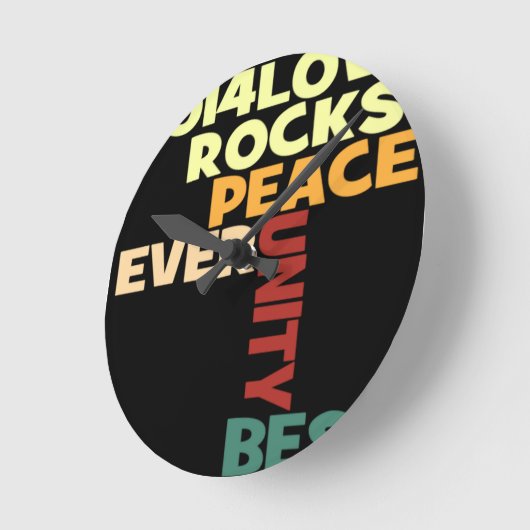 2014ラブロックピースアートプリント ラウンド壁時計 (傾斜)