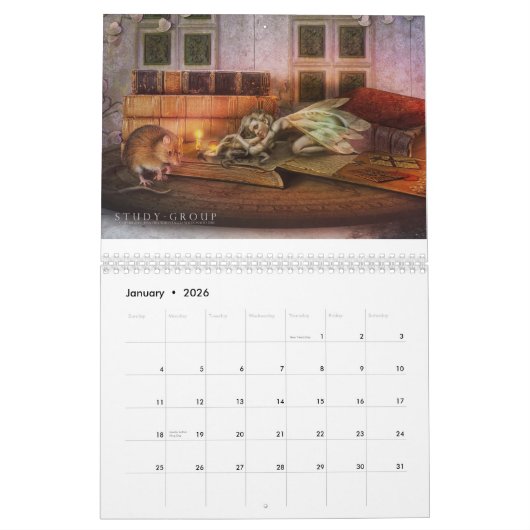 2014人の妖精対人魚のカレンダー カレンダー (1月 2026)