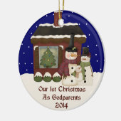 2014代父母として私達の第1クリスマス セラミックオーナメント (左)