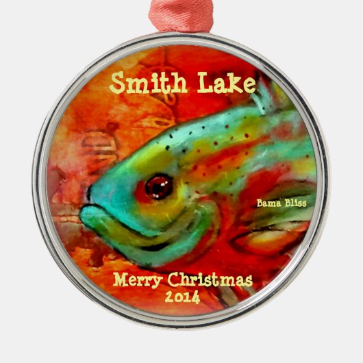 2014匹の魚のクリスマスのオーナメント"smith湖" メタルオーナメント (正面)