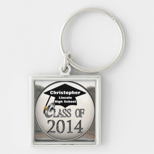 2014報酬のクールな銀製のクラスKeychain キーホルダー (正面)