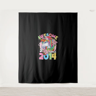 2014年から素敵 8歳誕生日ガール 8年 ユニコーン タペストリー