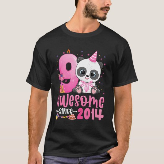 2014年から9年目の古素晴らしいパンダ Tシャツ (正面)