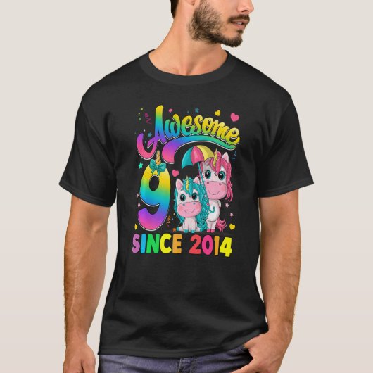 2014年から9歳の子供たちプリンセスUnicorn 9th B Tシャツ (正面)
