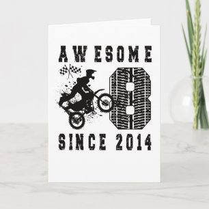 2014年に8番目の誕生日贈り物ダート生まれバイクボーイ カード