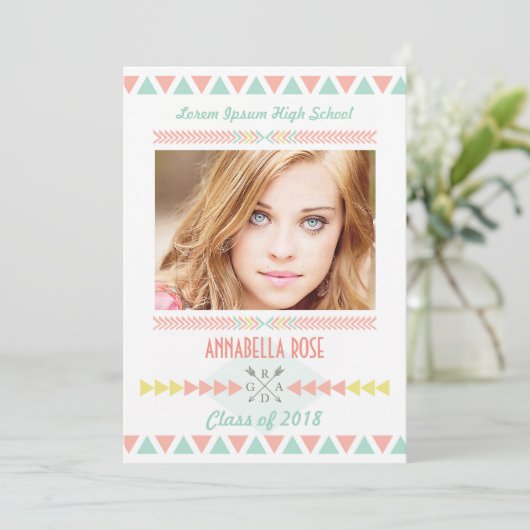 2014年のアステカな種族の写真の卒業パーティーのクラス 招待状 (スタンド正面)