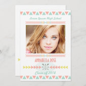 2014年のアステカな種族の写真の卒業パーティーのクラス 招待状 (正面/裏面)