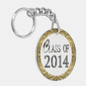 2014年のクラス及び一流の銀及び金ゴールドKeychain キーホルダー (正面左)