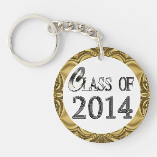 2014年のクラス及び一流の銀及び金ゴールドKeychain キーホルダー (正面)