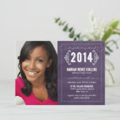 2014年のクラスChalkboard卒業写真招待状 招待状 (スタンド正面)