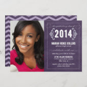 2014年のクラスChalkboard卒業写真招待状 招待状 (正面/裏面)