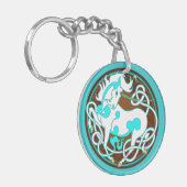 2014年のユニコーン両面Keychain -白かターコイズ キーホルダー (正面左)