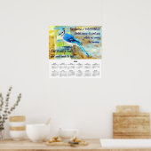 2014年の人口動態カレンダーの幸せ ポスター (キッチン)