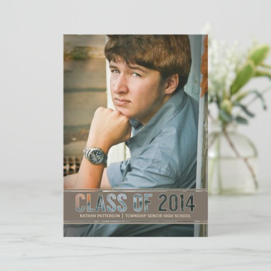 2014年の写真の卒業パーティーのコンテンポラリーなクラス 招待状 (スタンド正面)