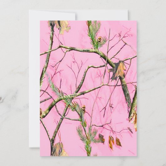 2014年の卒業の招待状のピンクの迷彩柄のクラス 招待状 (裏面)