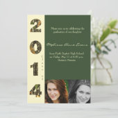 2014年の卒業の招待状の迷彩柄のクラス 招待状 (スタンド正面)