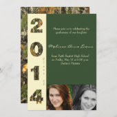 2014年の卒業の招待状の迷彩柄のクラス 招待状 (正面/裏面)