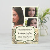 2014年の卒業の招待状の迷彩柄のクラス 招待状 (スタンド正面)