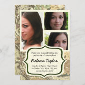 2014年の卒業の招待状の迷彩柄のクラス 招待状 (正面/裏面)