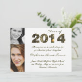 2014年の卒業の招待状の迷彩柄のクラス 招待状 (スタンド正面)