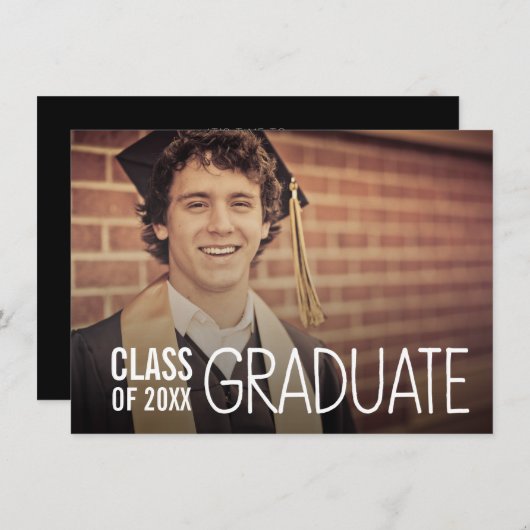 2014年の卒業パーティーの写真の招待のクラス 招待状 (正面/裏面)