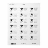 2014年の卒業式キャップクラスの名前と住所 ラベル (フルシート)