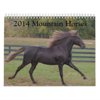 2014年の山の馬のカレンダー カレンダー