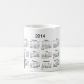 2014年の鳥のカレンダーのコーヒー・マグ コーヒーマグカップ (中央)