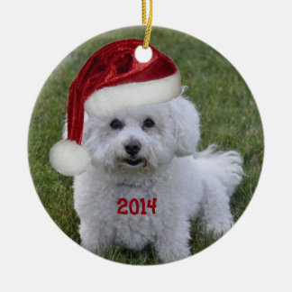 2014年のBichon Friseのオーナメント セラミックオーナメント