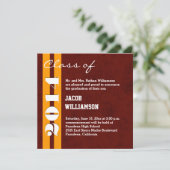 2014年または任意の年 マロンとゴールドの卒業式V05 案内状 (スタンド正面)