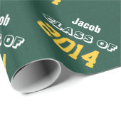 2014年または年の緑金ゴールドV2の新しい卒業生のクラス ラッピングペーパー (ロールコーナー)