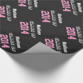 2014年または年の黒のピンクV8の新しい卒業生のクラス ラッピングペーパー (角)