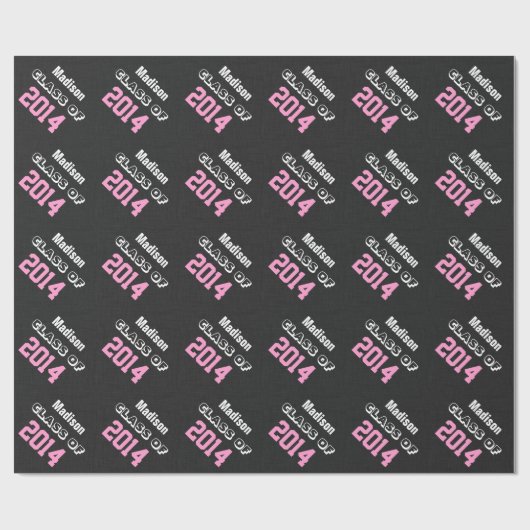 2014年または年の黒のピンクV8の新しい卒業生のクラス ラッピングペーパー (フラット)