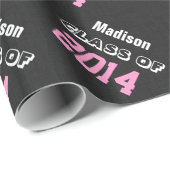 2014年または年の黒のピンクV8の新しい卒業生のクラス ラッピングペーパー (ロールコーナー)