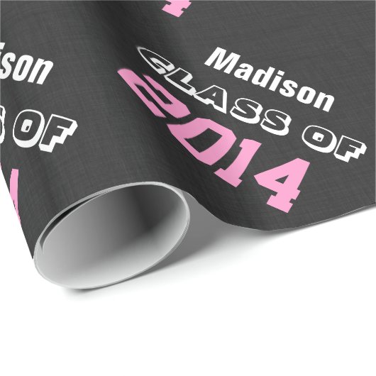 2014年または年の黒のピンクV8の新しい卒業生のクラス ラッピングペーパー (ロールコーナー)