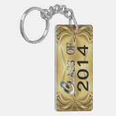 2014年または年及び名前の銀製の金ゴールドのクラスKeychain キーホルダー (正面左)
